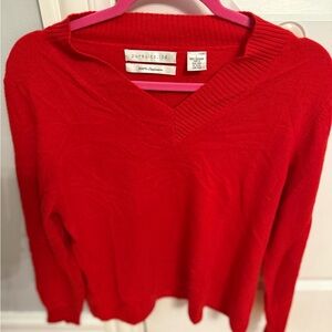 Pursuits size L Women's Red 100% Cashmere Sweater never worn